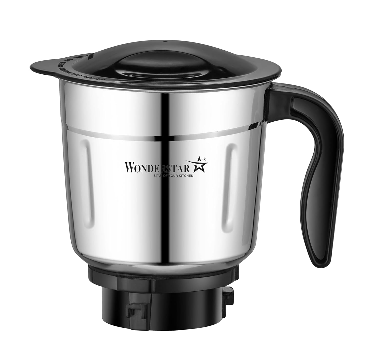 Wonder Star 1.0 Litre Dry Grinder Jar for Mixer Grinder | Compatible Fit for Preethi GALAXY, CRYSTAL, SPICE & All 3-Lock (Tri-Lock) Base Models | Premium Stainless Steel