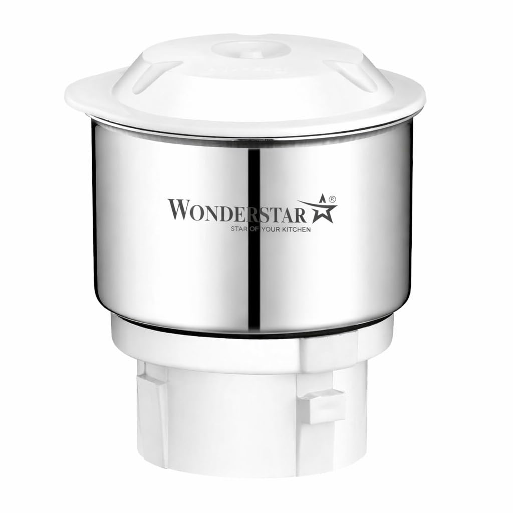 WONDER STAR Mixer Grinder Chutney Jar, 400ml, Stainless Steel food grade PP lead ABS base single s s blade compatible for Preethi crown mixer grinder only