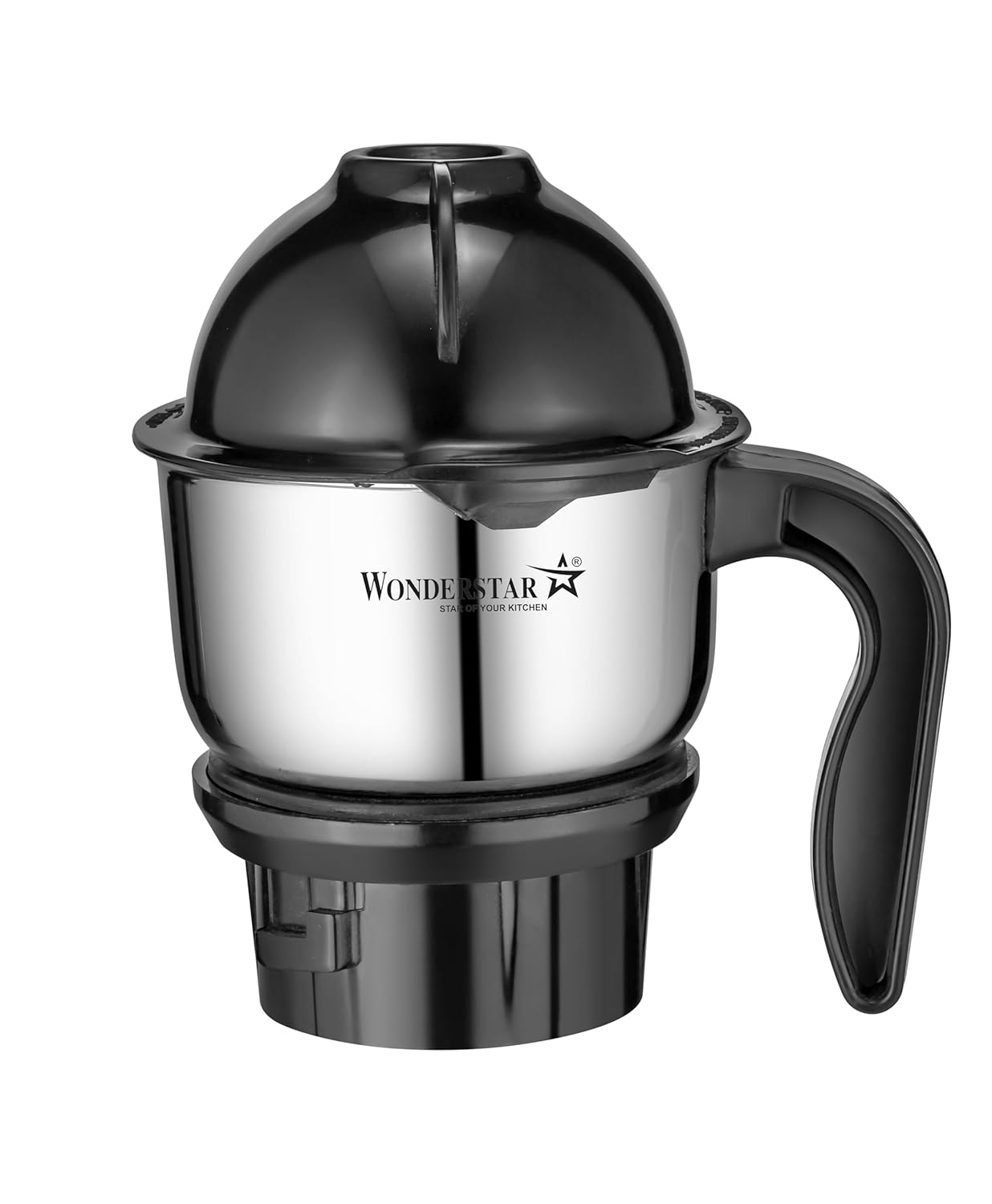 WONDER STAR Mixer Grinder Jar, 300ml Capacity, SS304 Blade, Stainless Steel||compatible for vidiem mixer grinder like aster, aria, eva, etc || secure handle, trilock couplers ||self locking base