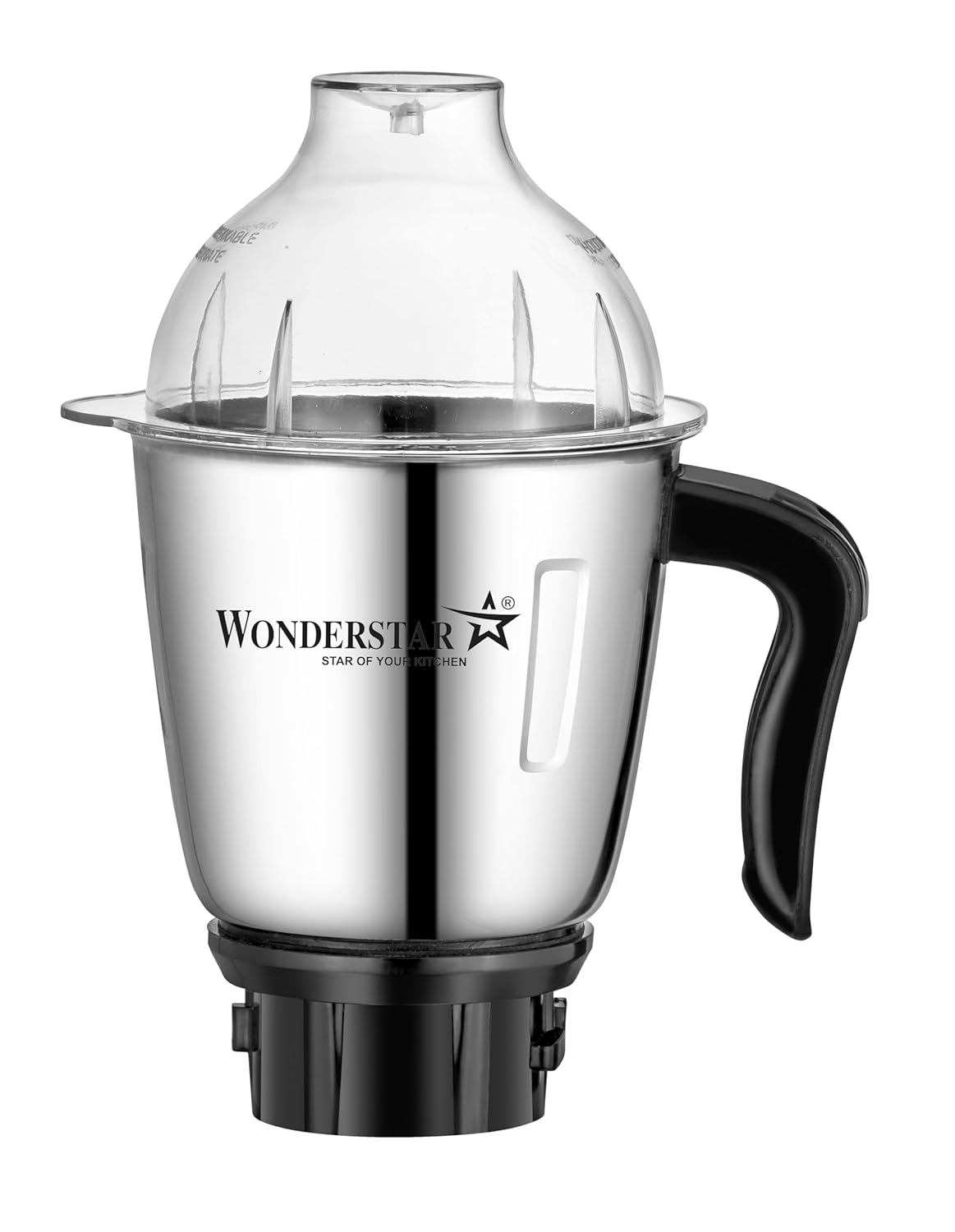 WONDER STAR Compatible for Vdm Mixer Grinder Replacement Jar 1.5 Litre | ABS Body, SS-304 Stainless Steel Blades, Polycarbonate Dome Lid, High Grade Nylon Coupler tri-lock socket | Wet & Dry Use