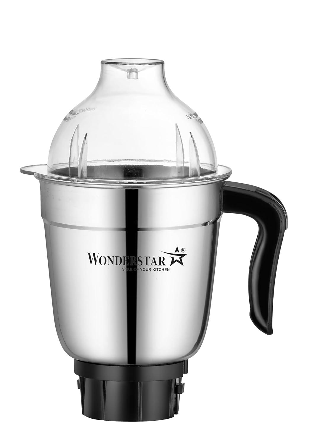 WONDER STAR 1.5 Litre Stainless Steel Wet Grinder Jar (V2) with Dome Lid | Compatible with Butterfly Mixer Grinder Models | 6 Teeth Coupler, 2-Lock System, Replacement Jar