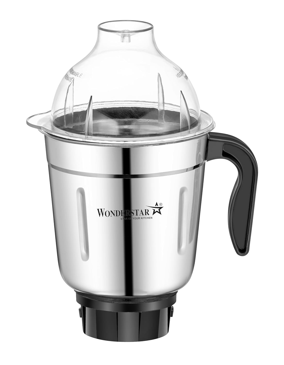 WONDER STAR Mixer Grinder Jar 1500ml for Bajaj | Compatible with GX Series (GX1–GX16, GX3501, GX3701, GX4701, GX3000, GX400, GX3702) Rex & Twister/Bravo Models | 2 Lock Slots & 4 Teeth Coupler
