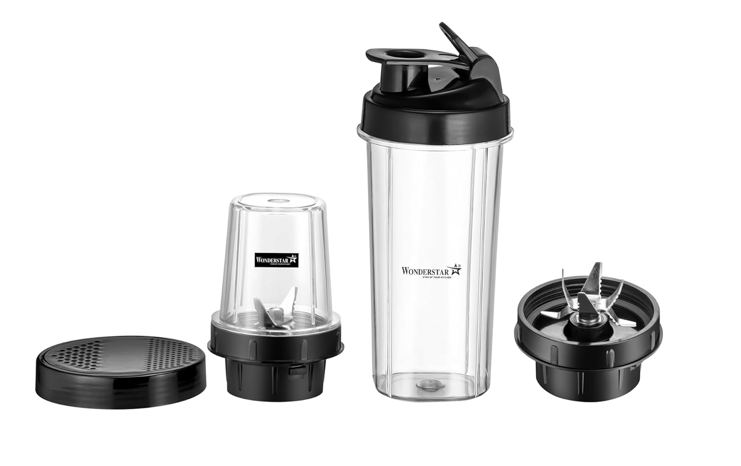 WONDER STAR BULLET JAR COMBO (600 + 300ML) WITH SIPPER || MIXER GRINDER CHTUNEY JARS COMBO|| 600+300ML CAPACITY||SUITABLE FOR SUMEET, KENSTAR, LONG WAYY,ACTIVA, PREETHI, BAJAJ MIXER GRINDERS