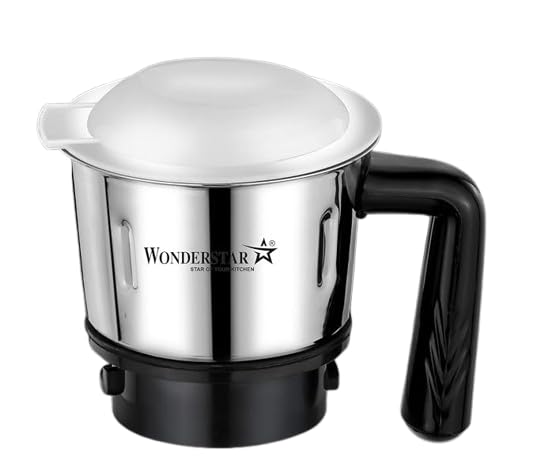 Wonderstar Stainless Steel Mixer Grinder Jar 400ML Capacity, Compatible with Prestige Delight and Delight Plus, endura 1000w, endura pro Models||4teeth coupler||side locks