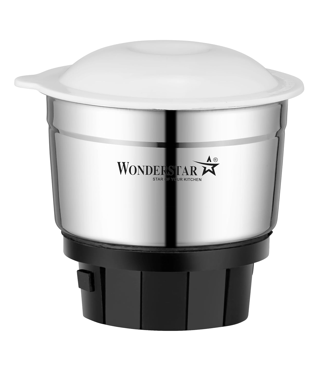 Wonder Star Universal Stainless Steel Chutney Jar (400ml) with Sharp Blade for Mixer Grinder | Compatible with 4-Teeth Coupler & Dual Locking System | Rust-Proof Mixie Attachment