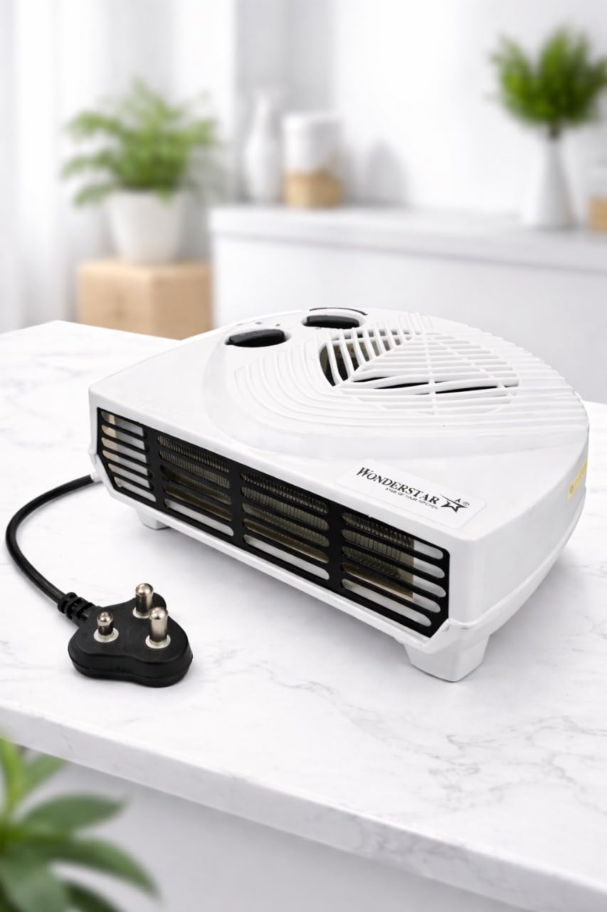 WONDER STAR 2000W Room Heater with Dual Heat Settings, 2-in-1 Fan Mode, Overheat Protection & Thermal Cut-Off – White