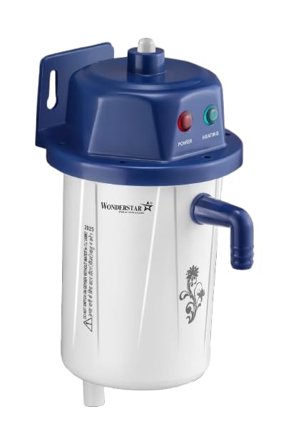 WONDER STAR 1.5L Instant Electric Water Heater | Portable Round Geyser | ABS Shock-Proof Body | Hard & Soft Water Compatible – Blue & White