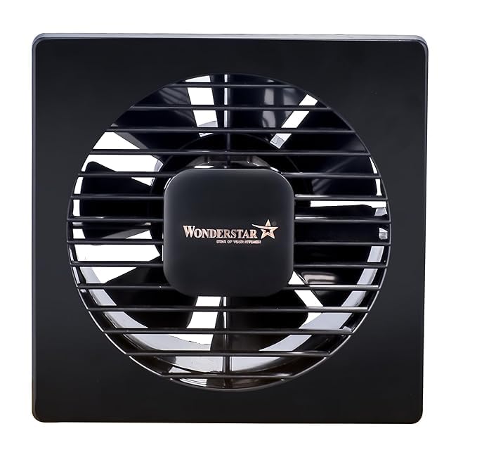 WONDER STAR 6 Inch (150mm) Exhaust Fan | 20W Axial Fan | High-Speed Air Circulation | Quiet Operation | Rust-Resistant Body – Black