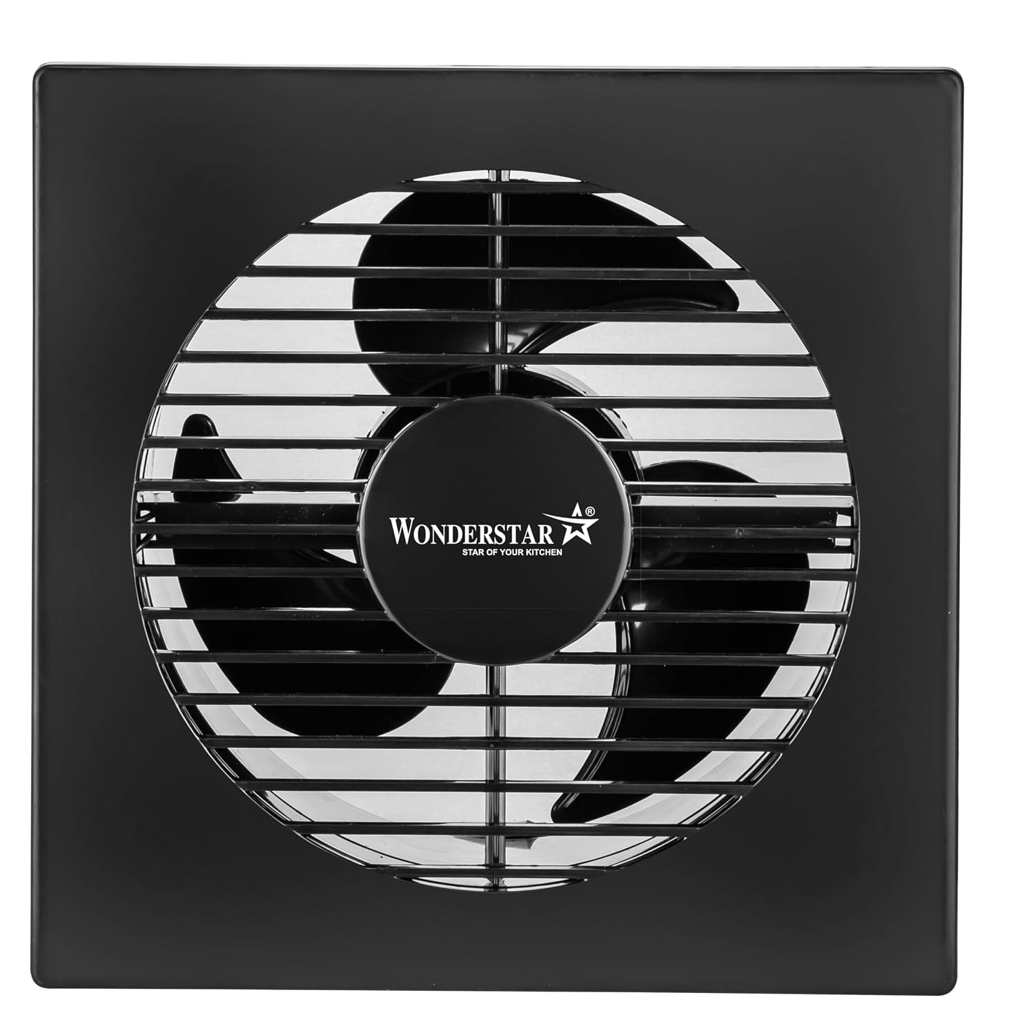 WONDER STAR 8 Inch (200mm) Axial Exhaust Fan | 25W | 1350 RPM | High Air Delivery | Low Noise | Rust-Proof Body – Black